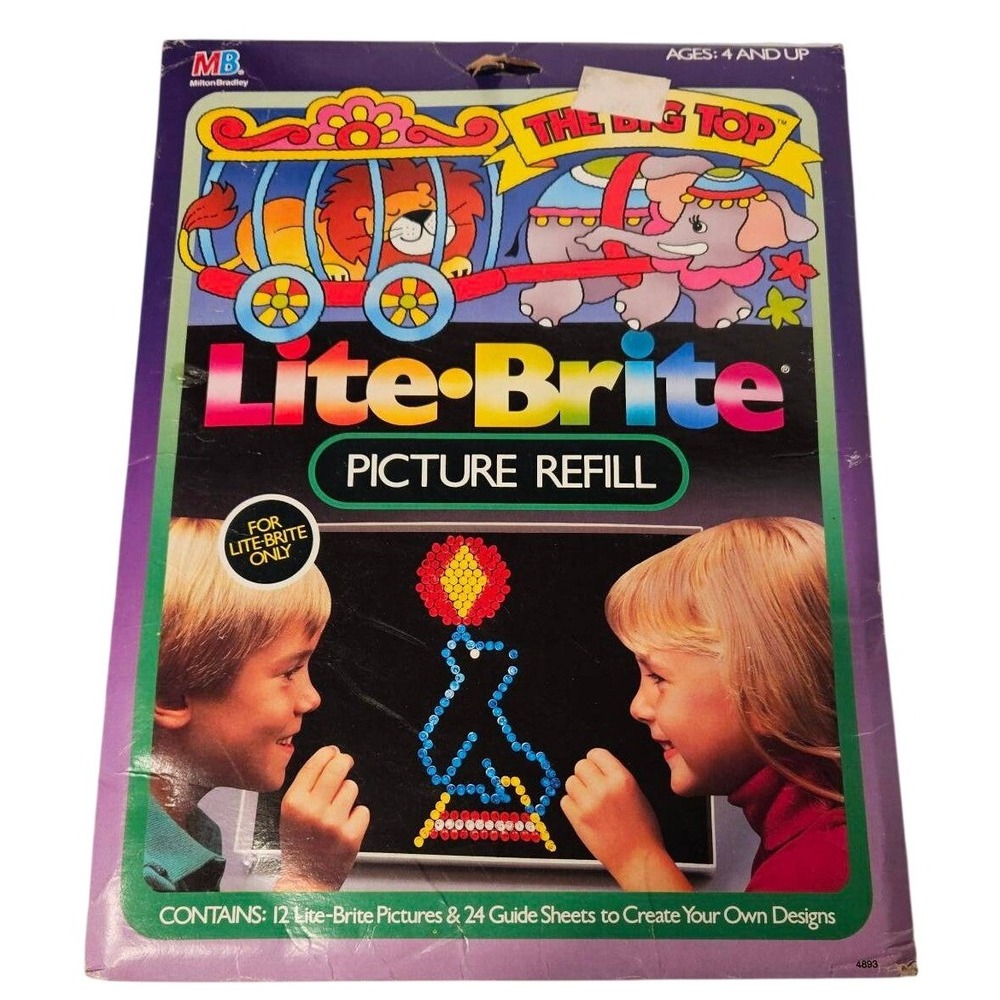 Vintage 1988 Lite-Brite Picture Refill The Big Top Circus Milton Bradley 4893